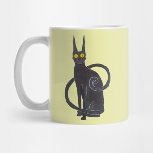 Black cat with yellow eyes Mug